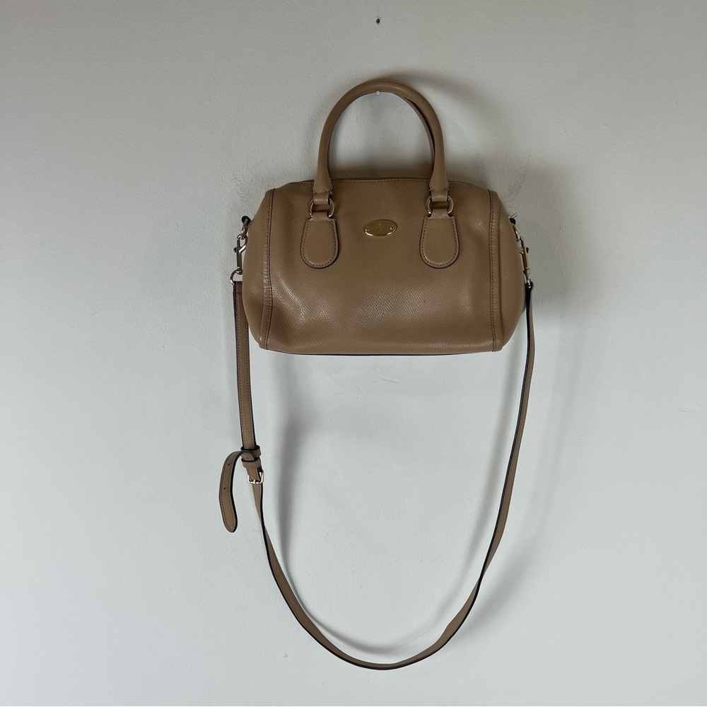 Vintage Coach Nude Top Handle Bag With Crossbody Strap